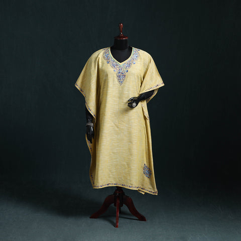 Kashmiri Kashida Hand Embroidered Cotton Kaftan (Long) 41