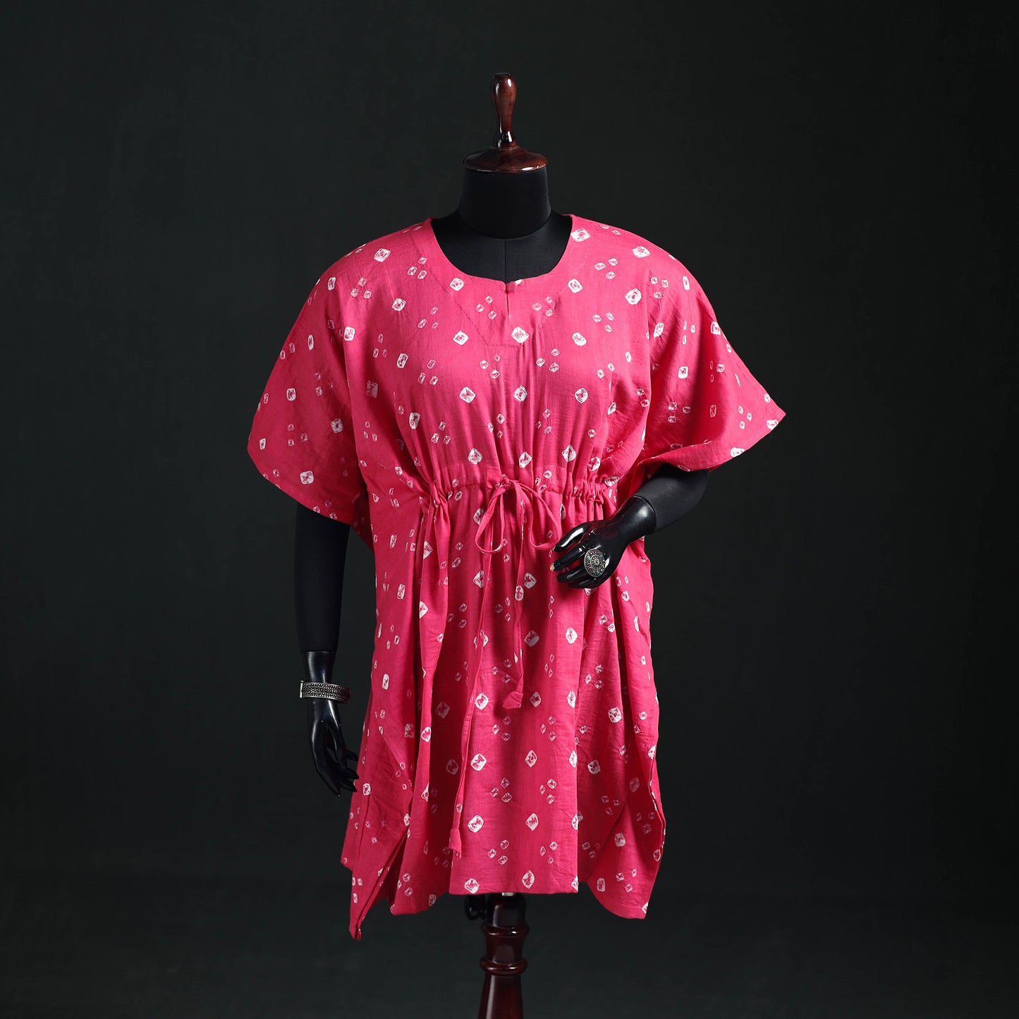 Bandhani Tie-Dye Cotton Kaftan (Medium) 29