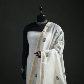 Handloom Chanderi Silk Handpainted Madhubani Dupatta with Zari Border 01