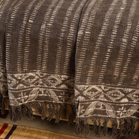 Brown - handloom jaipur cotton sofa throw 01 - handcrafted