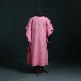 Pink - Kashmiri Aari Hand Embroidered Cotton Kaftan (Long) 43