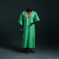 Green - Kashmiri Aari Hand Embroidered Cotton Kaftan (Long) 44