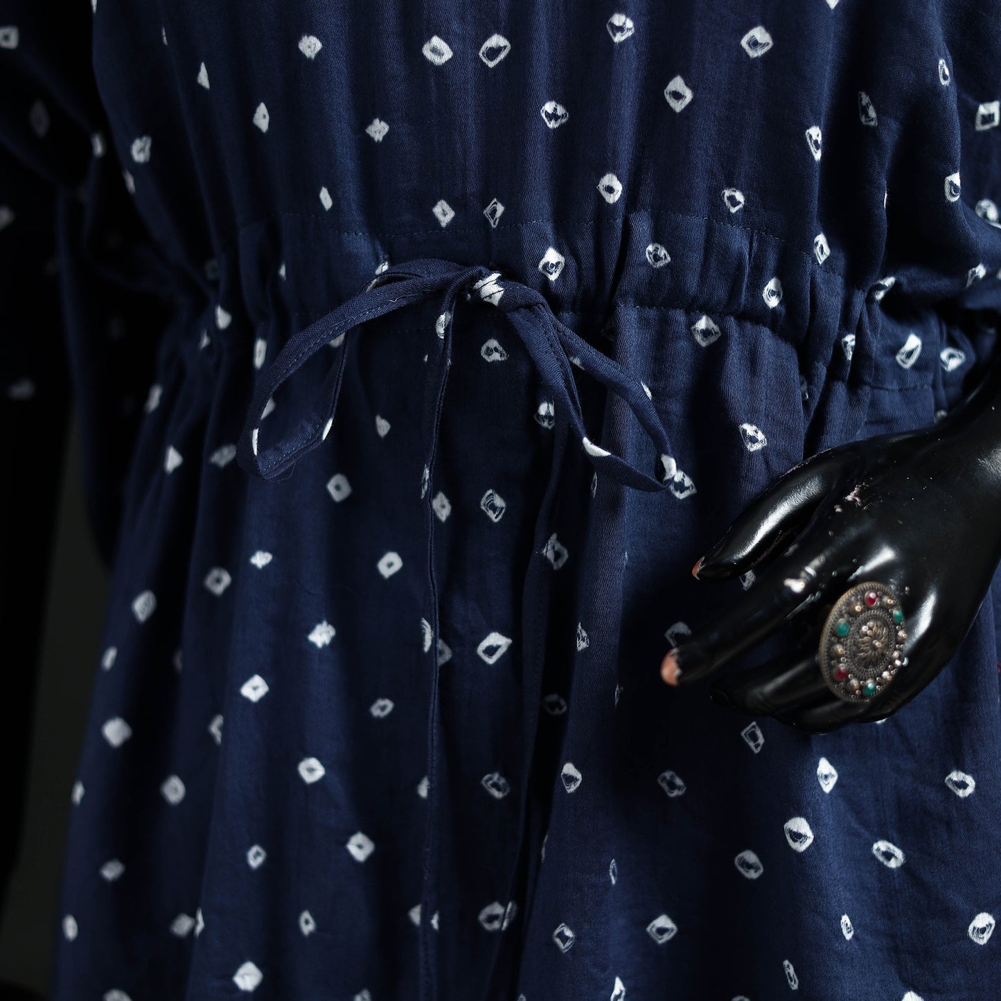Bandhani Tie-Dye Cotton Kaftan (Medium) 32