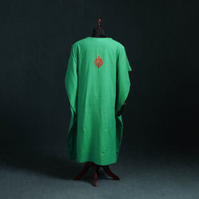 Green - Kashmiri Aari Hand Embroidered Cotton Kaftan (Long) 44