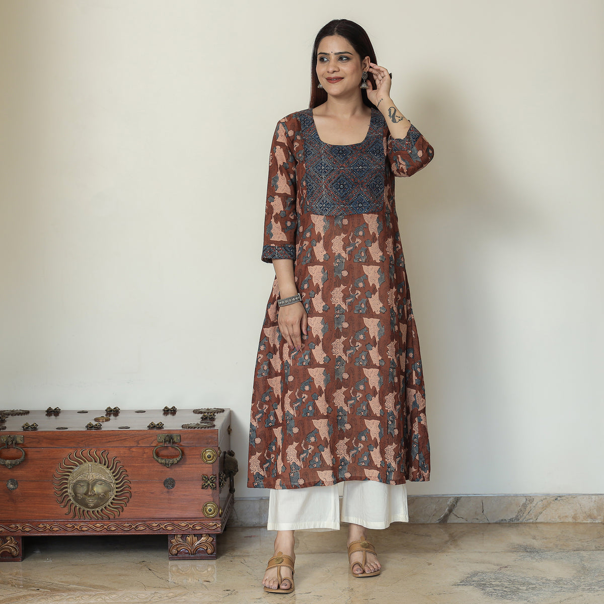  Ajrakh Block Printed  kurta