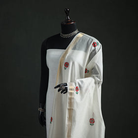 Handloom Chanderi Silk Handpainted Madhubani Dupatta with Zari Border 06