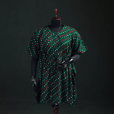 Bandhani Tie-Dye Cotton Kaftan (Medium) 34
