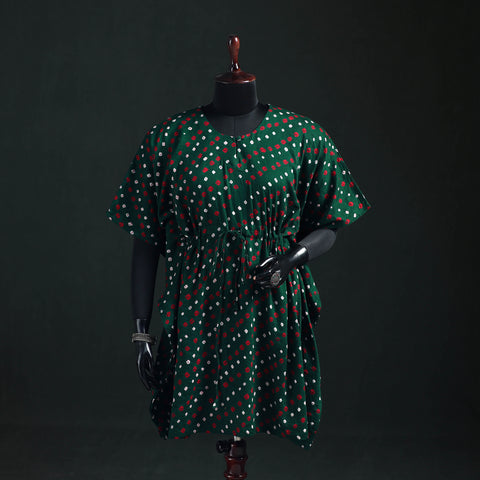 Bandhani Tie-Dye Cotton Kaftan (Medium) 34