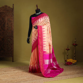 Pink - mercerized cotton thread buti ilkal saree