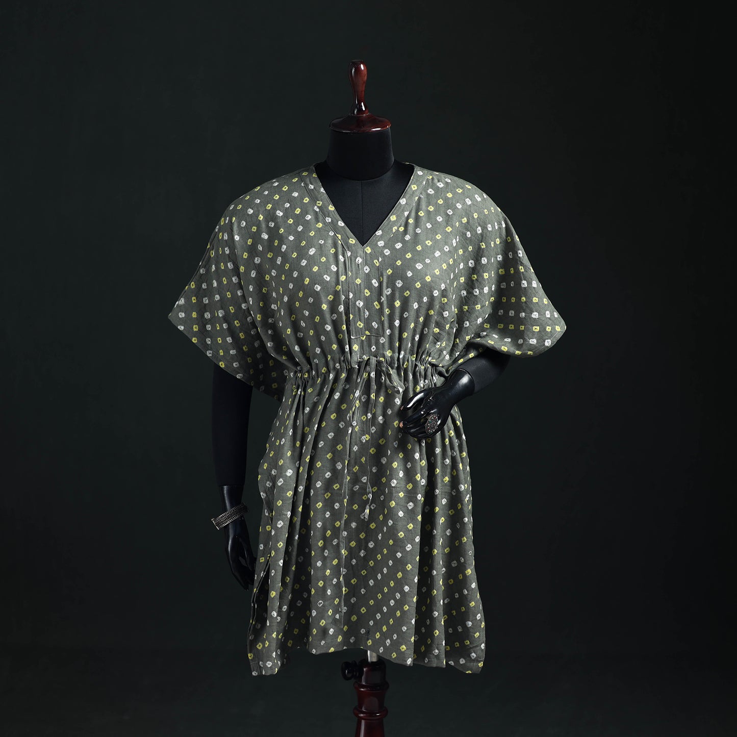 Bandhani Tie-Dye Cotton Kaftan (Medium) 35