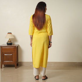 Buy Plain Running Stitch Cotton Pintuck Straight Kurta 09 Online at iTokri.com