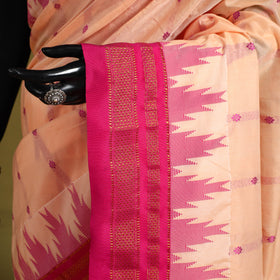 Pink - mercerized cotton thread buti ilkal saree
