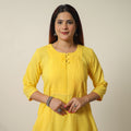 Buy Plain Running Stitch Cotton Pintuck Straight Kurta 09 Online at iTokri.com