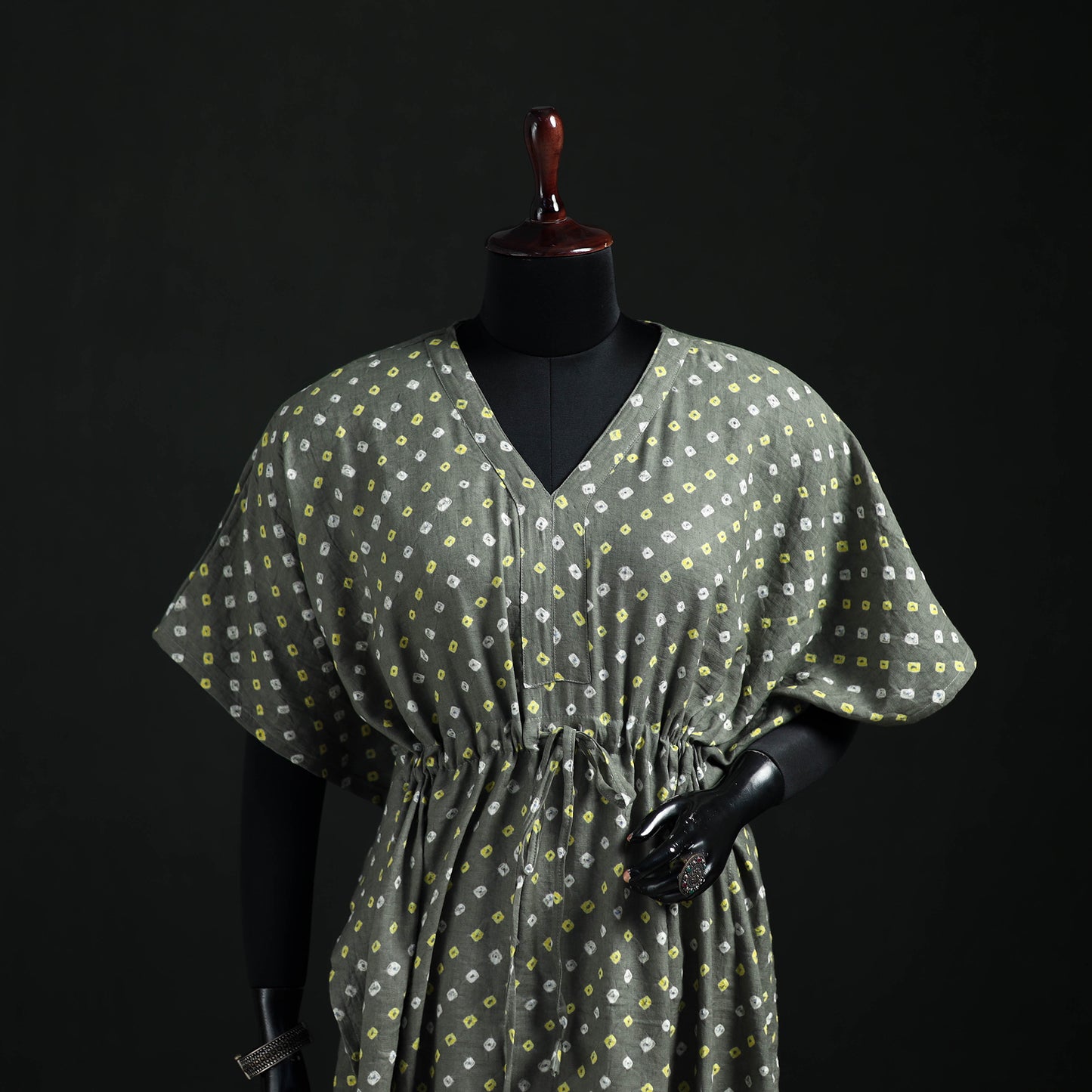 Bandhani Tie-Dye Cotton Kaftan (Medium) 35