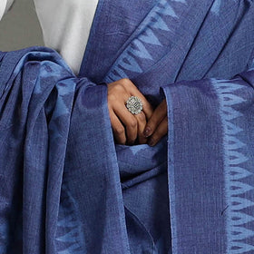 Blue - handloom cotton maniabandha ikat dupatta 08