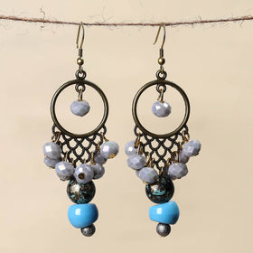 Grey - handmade beaded earrings 97 - handcrafted