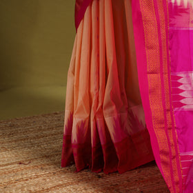 Pink - mercerized cotton thread buti ilkal saree