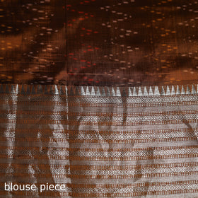 Purple - Traditional Pochampally Ikat Handwoven Pure Silk Pattu Saree with Rudraksha Border 02