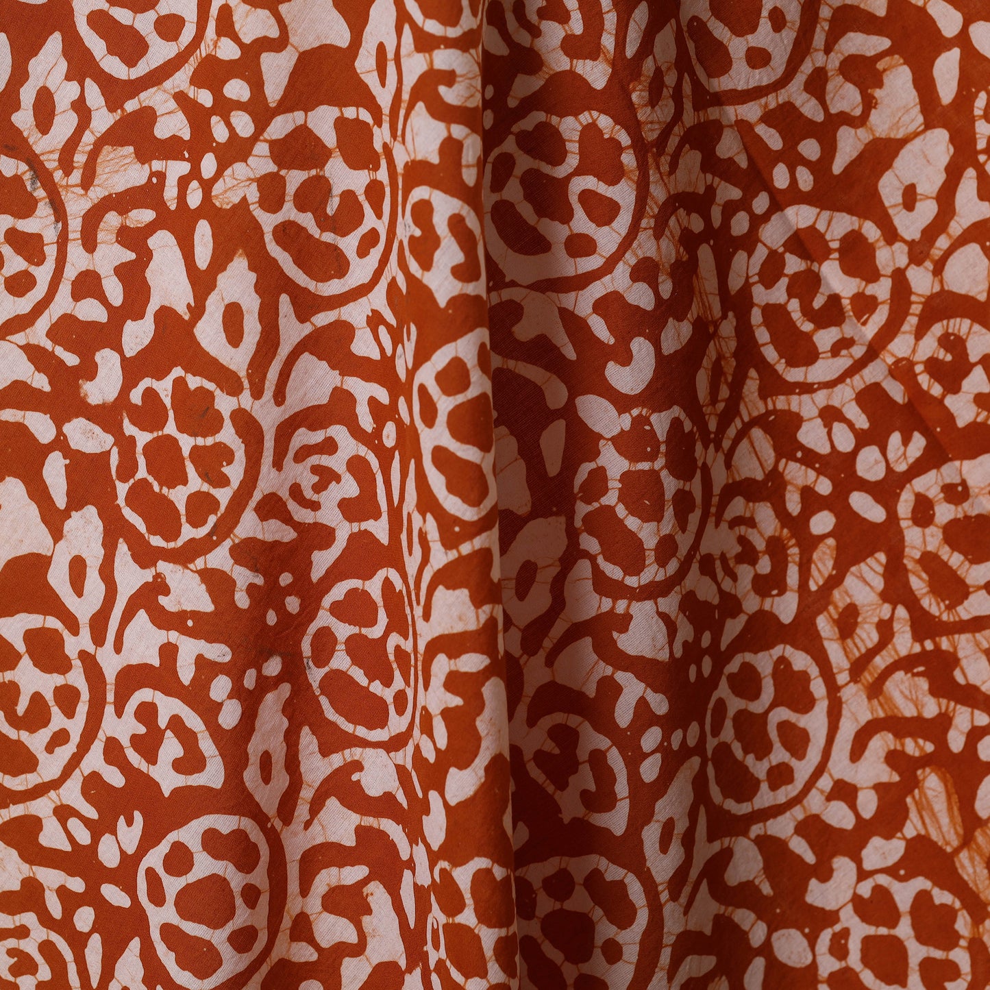 Orange - hand batik cotton fabric 02 - handcrafted