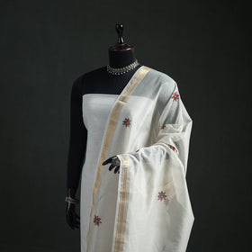 Handloom Chanderi Silk Handpainted Madhubani Dupatta with Zari Border 10