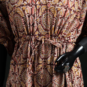 Kalamkari Hand Block Print Natural Dyed Cotton Kaftan (Short) 01
