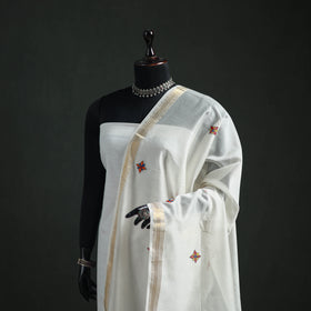Handloom Chanderi Silk Handpainted Madhubani Dupatta with Zari Border 11