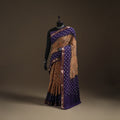 Brown - Kutch Rai Bandhani Pure Mul Cotton Saree with Blouse Piece 40