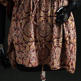 Kalamkari Hand Block Print Natural Dyed Cotton Kaftan (Short) 01