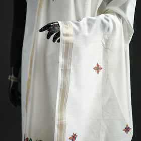 Handloom Chanderi Silk Handpainted Madhubani Dupatta with Zari Border 11