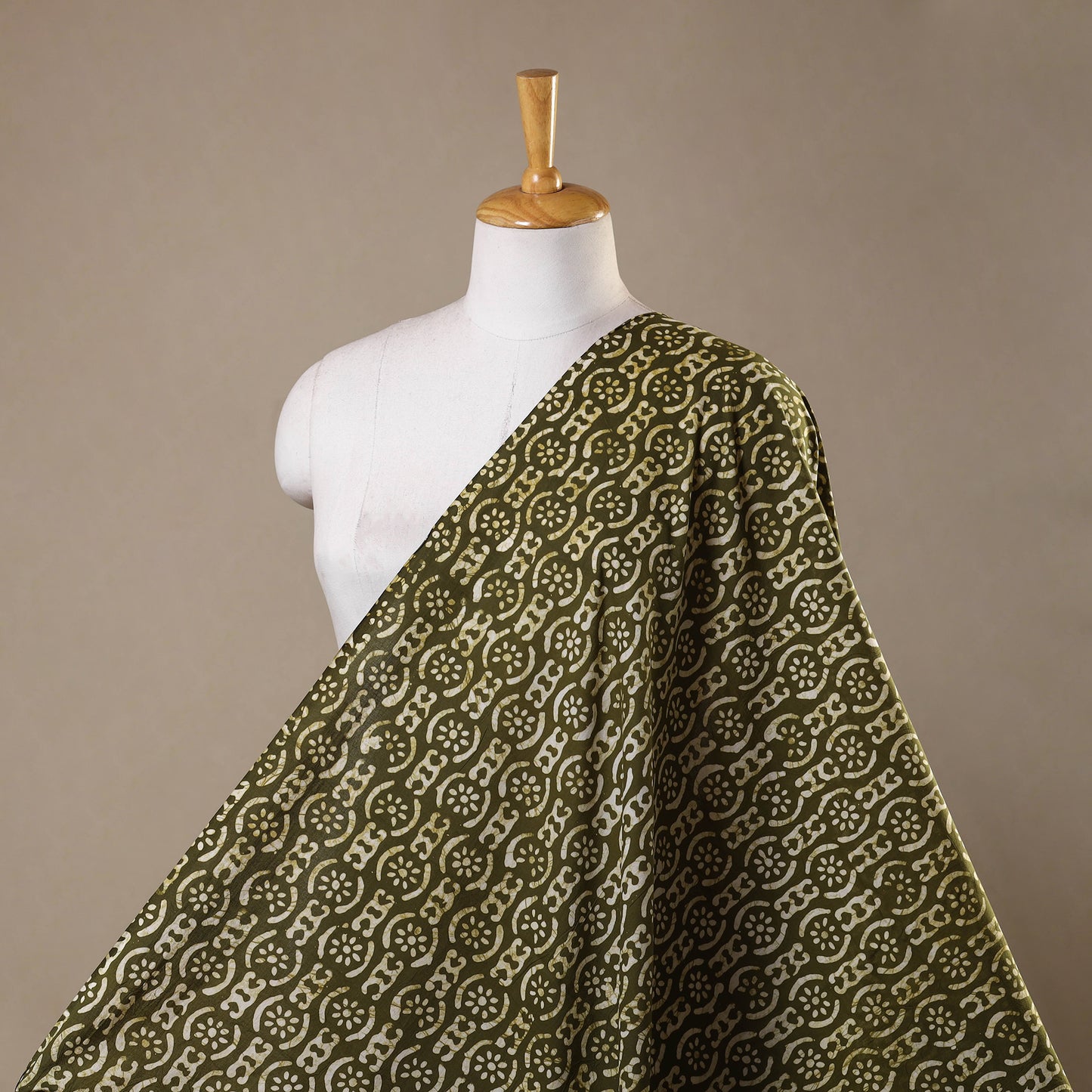 Green - hand batik cotton fabric 05 - handcrafted