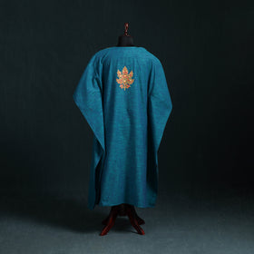 Blue - Kashmiri Aari Hand Embroidered Cotton Kaftan (Long) 48