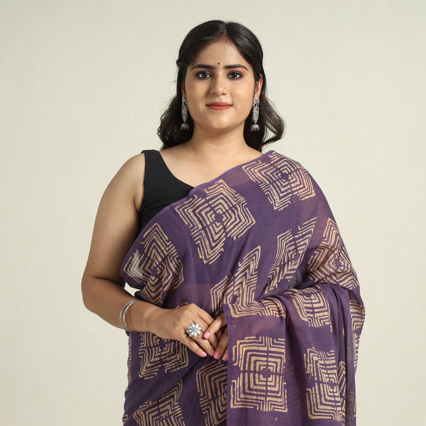 hand batik printed saree