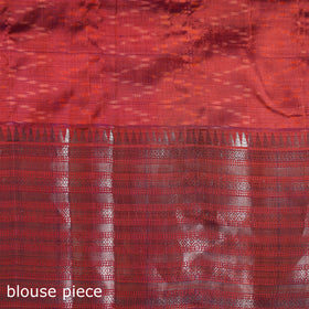 Purple - Traditional Pochampally Ikat Handwoven Pure Silk Pattu Saree with Rudraksha Border 05
