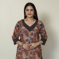 Buy Ajrakh Block Printed Mul Cotton Straight Kurta 12 Online at iTokri.com