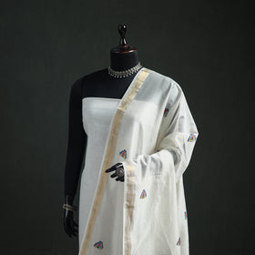 Handloom Chanderi Silk Handpainted Madhubani Dupatta with Zari Border 13