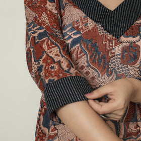 Buy Ajrakh Block Printed Mul Cotton Straight Kurta 12 Online at iTokri.com