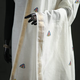Handloom Chanderi Silk Handpainted Madhubani Dupatta with Zari Border 13