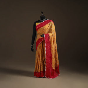 Kutch Rai Bandhani Pure Mul Cotton Saree with Blouse Piece 38