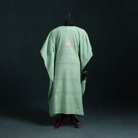 Green - Kashmiri Aari Hand Embroidered Cotton Kaftan (Long) 49