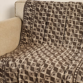 Brown Handloom Jaipur Block Print Cotton Sofa Throw