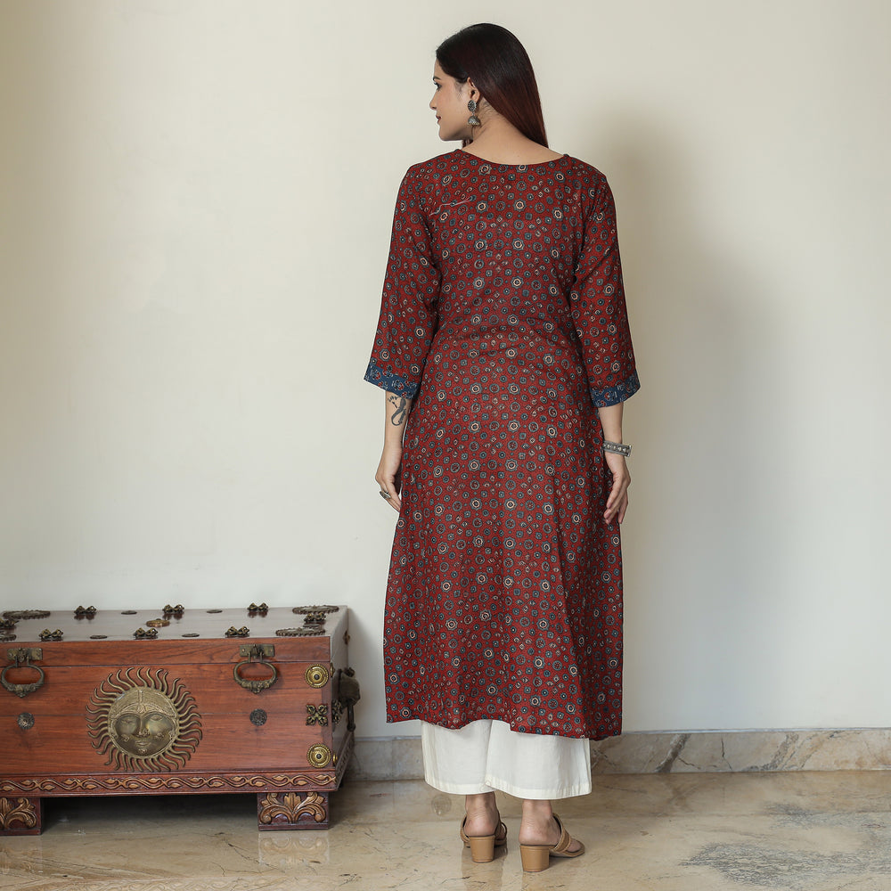  Ajrakh Block Printed kurta