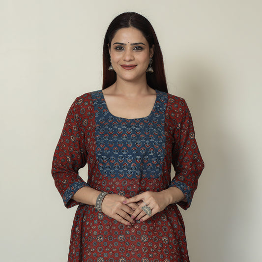  Ajrakh Block Printed kurta