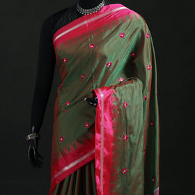 Ilkal Weave Thread Work Silk Cotton Saree with Chikki Paras Border 01