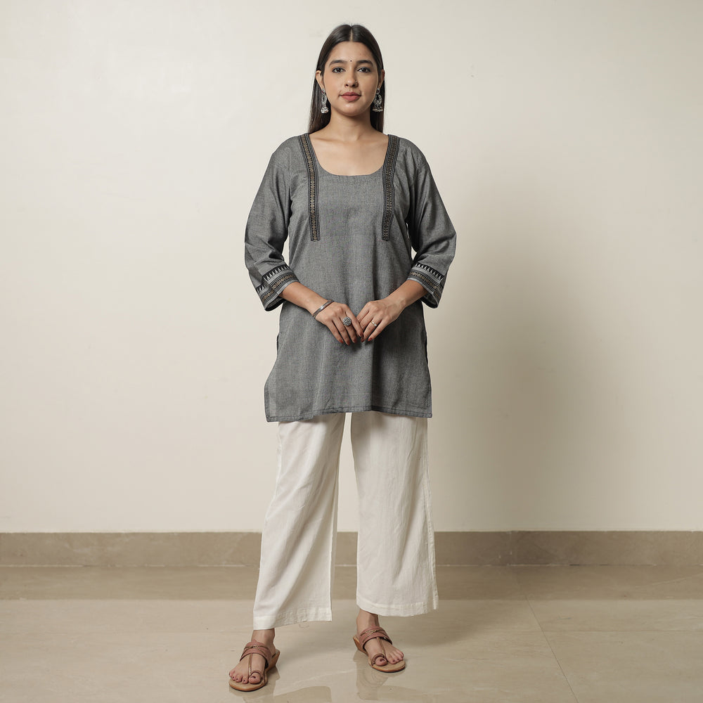 Grey - Dharwad Cotton Short Kurta 25