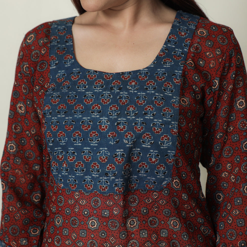  Ajrakh Block Printed kurta