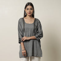 Grey - Dharwad Cotton Short Kurta 25