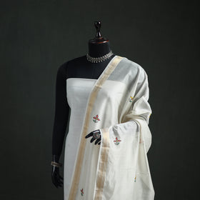 Handloom Chanderi Silk Handpainted Madhubani Dupatta with Zari Border 16