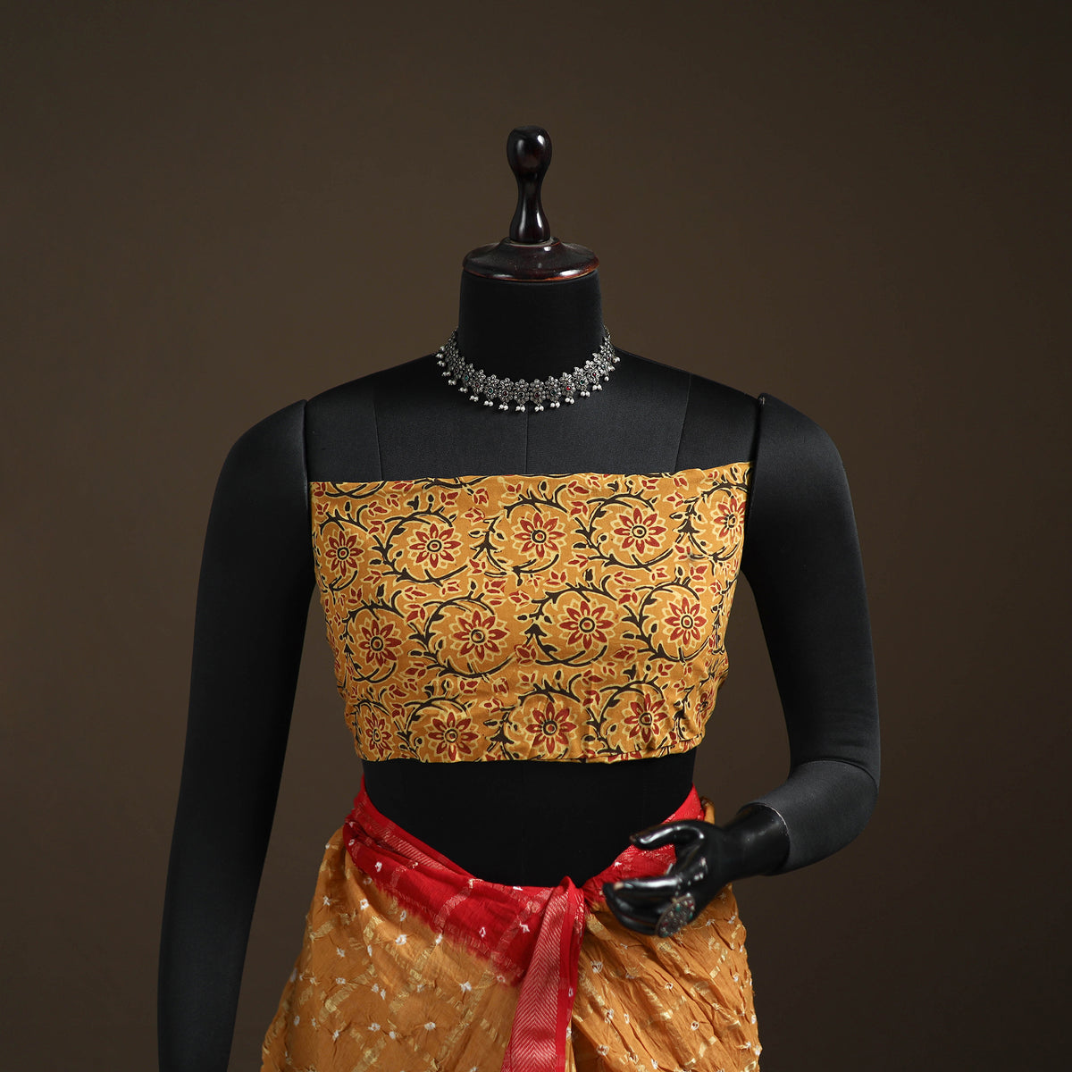 Yellow - Kutch Rai Bandhani Pure Mul Cotton Saree with Blouse Piece 37