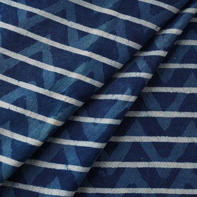 Blue - Indigo - Bagru Block Print Cotton Fabric 04