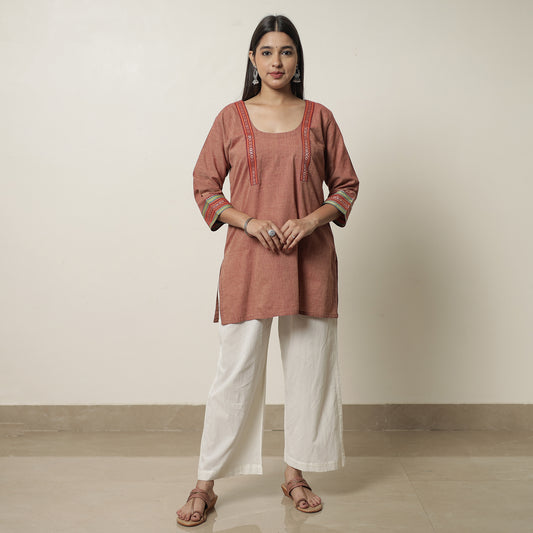 Brown - Dharwad Cotton Short Kurti 18